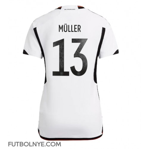 Camiseta Alemania Thomas Muller #13 Primera Equipación para mujer Mundial 2022 manga corta